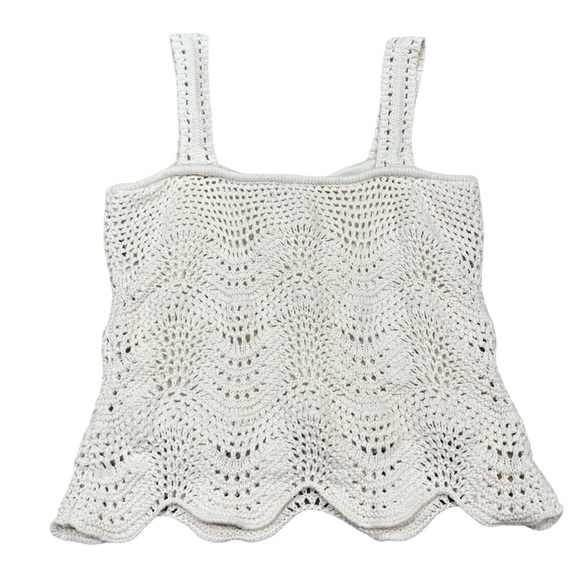 Rachel Zoe Chic Cream Crochet Tank Top | Size Small - Picture 3 of 6